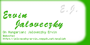 ervin jaloveczky business card